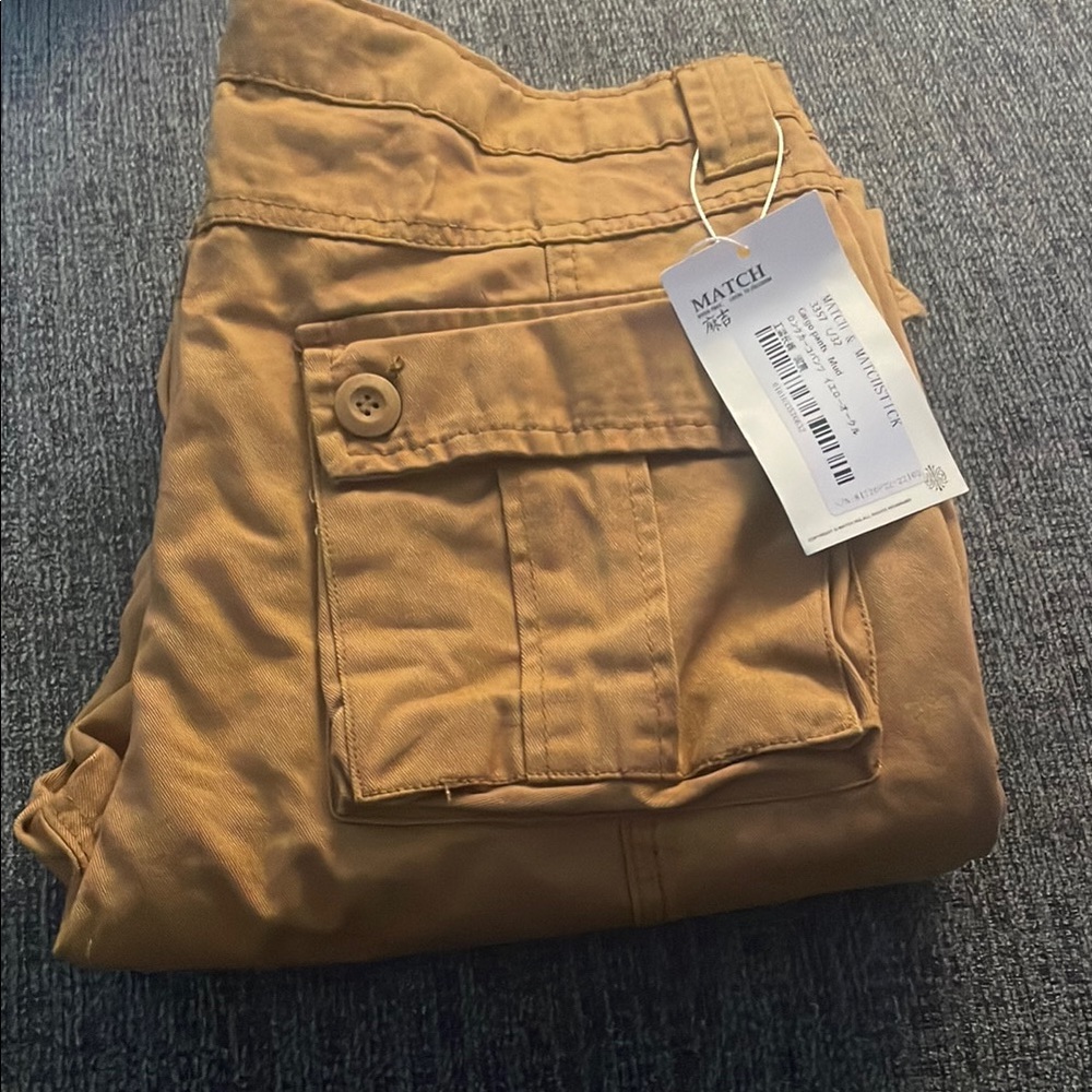 Men's Tan Cargo Pants - Picture 6 of 6